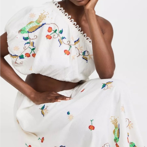 NWT Farm Rio Pitanga One-Shoulder Cut-Out Maxi Dress in Off-White - Size Large - Picture 6 of 8